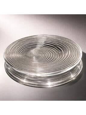 Anchor Hocking USA 1930s Manhattan Swirl Clear Glass Salad Plate, 7”
